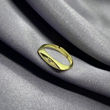 Jewel By Aila Zirkon Yıldız Gold Kaplama Ayarlanabilir Gümüş Yüzük