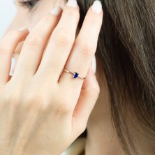 Jewel By Aila Lacivert Zirkon Kristal Rose Kaplama Gümüş Yüzük