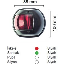 Goldsea Marine SL20 Tekne Seyir Feneri Siyah 12V LED İskele