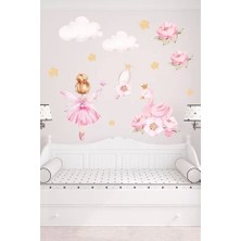 Neşeli Günlerim Balerin ve Kuğu Duvar Sticker 70X100 cm
