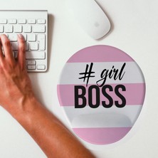 Hediye Sepeti Kız Arkadaşa Yeni Iş Tebrik Hediyesi Girl Boss Tasarımlı Mousepad