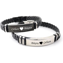 Pigado Çiftlere Örgü Kordon Çelik Bileklik Seti