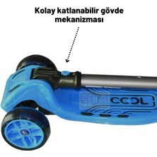 Cool Wheels Maxi 6 Yaş LED Işıklı 3 Tekerlek Yükseklik Ayarlı Katlanabilir Çocuk Scooter