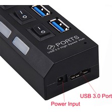 USB 3.0 4 port Hub 5Gbps çoklu USB 3.0 Splitter adaptör güç girişli