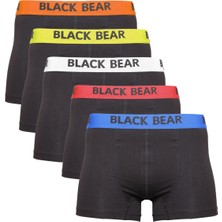 Black Bear Pamuklu Likralı Premium Erkek Boxer 5 Renk Lastikli Ultra Rahat Paket