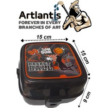Artlantis Beslenme Kutusu 4 Bölmeli Siyah Renk Basketbol Figürlü 1 Adet