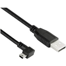 Wozlo Sağ Açı Mini USB 5 Pin Erkek To USB A Erkek Kablo - 30CM