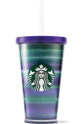 Starbucks® Plastik Soğuk Içecek Bardağı - Mor - Yeşil - 473 ml - 11140904