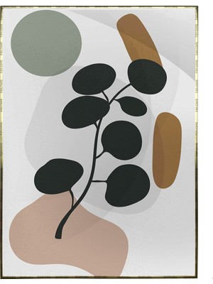 SHOP365 Yapraklar ve Şekiller Karışık Renkler Modern Poster P-001019