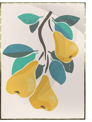 SHOP365 Natürmort Illüstrasyon Çizim Pastel Renkler Çağdaş Sanat - Modern Sanat Tuval Poster P-00066