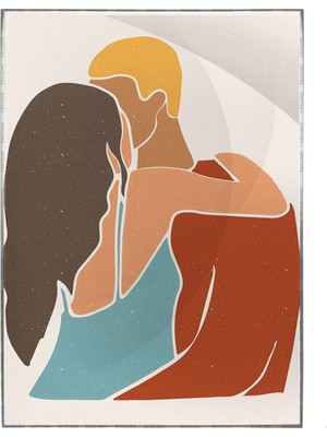 SHOP365 Kadın ve Erkek Sevgili Aşk Modern Dekoratif Modern Poster P-000986