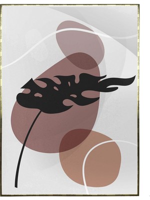 SHOP365 Yapraklar ve Şekiller Karışık Renkler Modern Poster P-000998