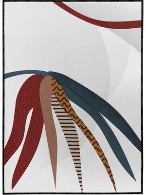 SHOP365 Yapraklar ve Şekiller Karışık Renkler Modern Poster P-000907