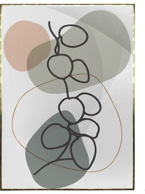 SHOP365 Yapraklar ve Şekiller Modern Poster P-001107