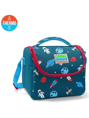 Coral High Kids Çivit Kırmızı Uzay Desenli Thermo Beslenme Çantası 11815