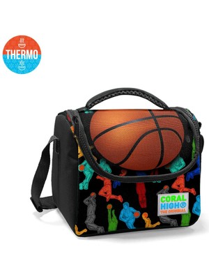 Coral High Kids Siyah Basketbol Toplu Thermo Beslenme Çantası 5 Litre Kapasite ile Isı Koruma