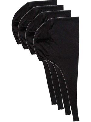 Royaleks 4 Adet Tesettür Bone Bağcıklı Likralı Siyah