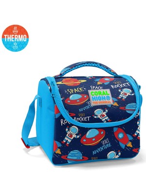 Coral High Kids Lacivert Mavi Uzay Desenli Thermo Beslenme Çantası 11807