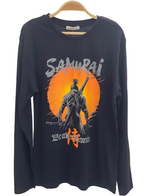 Mojo Bebek Mojo Erkek Çocuk Samurai Baskılı Uzun Kol T-Shirt 423130 Siyah