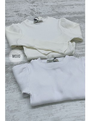 Mojo Bebek Mojo Kız Çocuk Basic Kaşkorse Body 3480 Beyaz