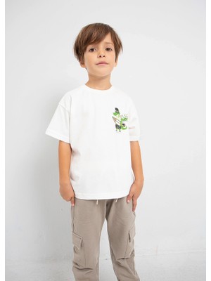 Mayoral Erkek Çocuk Kısa Kol T-Shirt Krem 3015