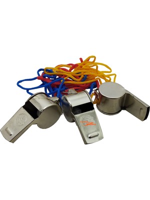 Yıldırım Nalbur Deprem Düdüğü Metal 3 Adet Hakem Ikaz Düdük Boncuklu Ipli Düdük