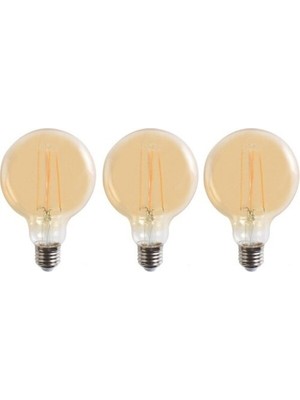 Grafen Rustik Edison Led Ampül E27 Duy G95 Glop Model 3 Adet 4 Watt