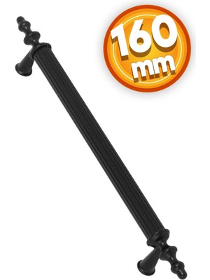 Lüx Ovacık Çekmece Dolap Kapak Kulpu Kulbu Lüks Metal Kulp 160 mm Siyah