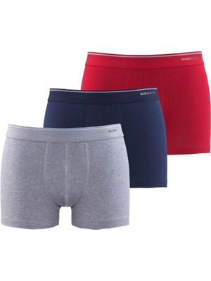 Blackspade Erkek Boxer Kısa Boy Pamuklu 3'lü Paket 9670