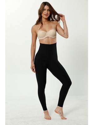 Secret Moda Kadın Siyah Lazer Kesim Dikişsiz 2 Beden Incelten Kadın Korse Tayt10