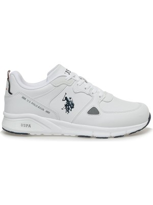 U.S. Polo Assn. Beyaz Erkek Sneaker Vance Summer 3fx Suni Deri Düz Taban ile Rahat Kullanım