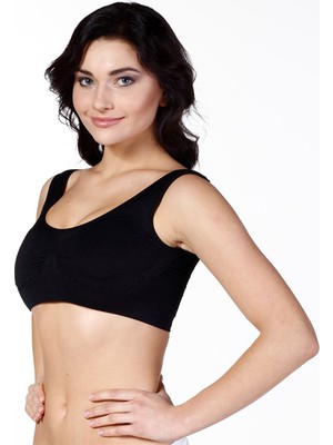 Secret Moda Kadın Kalın Askılı Pedli Büstiyer Korse10