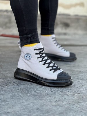 Deezy Wear WG017 Gri Siyah Erkek Yarım Bilek Casual Ayakkabı