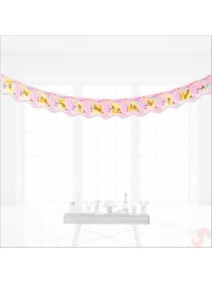 Süsle Bebek ve Parti 1 Yaşındayım Banner, 2 mt x 17 cm - Pembe