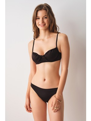 No Gossip Jute Klasik Bikini  Tek Alt Siyah 239202