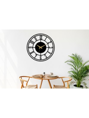 Arteka Design Clasico Minute Metal Siyah 49 cm Sessiz Akar Mekanizmalı Duvar Saati