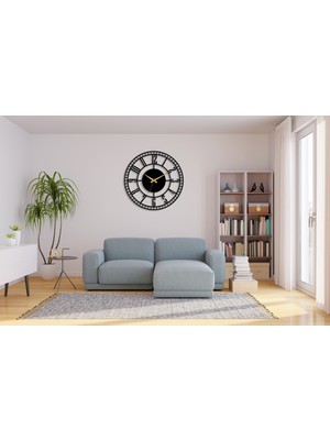 Arteka Design Clasico Minute Metal Siyah 49 cm Sessiz Akar Mekanizmalı Duvar Saati