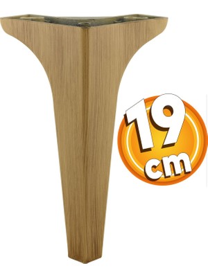 Badem10 Sedef Lüks Mobilya Kanepe Sehpa Tv Ünitesi Koltuk Ayağı 19 cm Ahşap Desenli Kahverengi Baza Ayakları