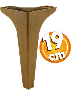 Badem10 Sedef Lüks Mobilya Kanepe Sehpa Tv Ünitesi Koltuk Ayağı 19 cm Koyu Kahverengi Baza Ayakları