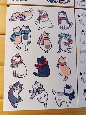 EyER Shoping Cats Kediler Etiket Sticker