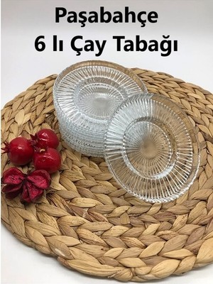 Paşabahçe 6 Lı Çay Tabağı Şeffaf Cam Malzeme ile Elysia Çay Bardağına Uyumlu