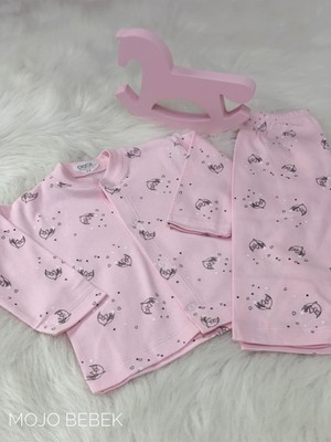 Sebi Bebek Ay Desenli Pijama Takımı 4012 Pembe