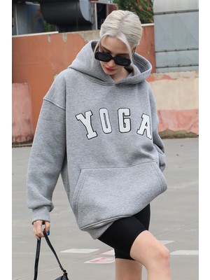 Madmext Grimelanj Nakışlı Oversize Kapüşonlu Sweatshirt MG1580