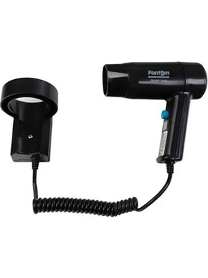 Fantom Prohair 1000HD 1000 W Siyah Otel Tipi Saç Kurutma Makinesi 1 Kademe Hız Ayarı