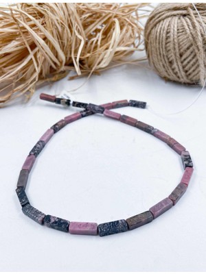 Mucize Taş Rodonit Dikdörtgen Kesim 4*13 mm Doğal Taş Dizi
