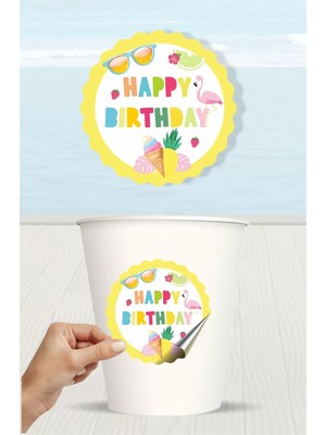 Summer Yaz Temalı Sticker 20'li * Yapışkanlı Kağıt