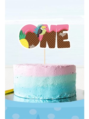 Summer Yaz Temalı One (1) Pasta Süsü *kalın Kağıt