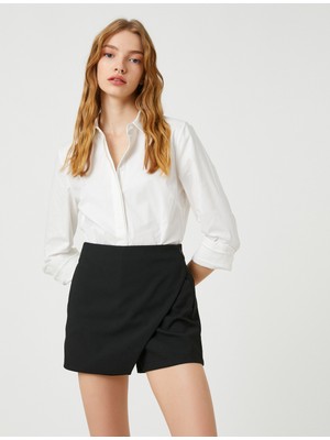 Koton Basic Poplin Gömlek Gizli Düğmeli Uzun Kollu