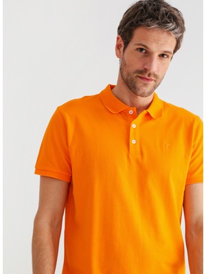 Fabrika Polo Yaka Düz Turuncu Erkek T-Shirt LEGOLAS Y