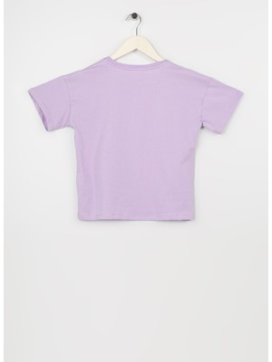 Aeropostale Baskılı Lila Kız Çocuk T-Shirt 23SAG-44